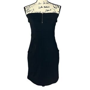 Hurley Black Strapless Bodycon Mini Dress, Medium